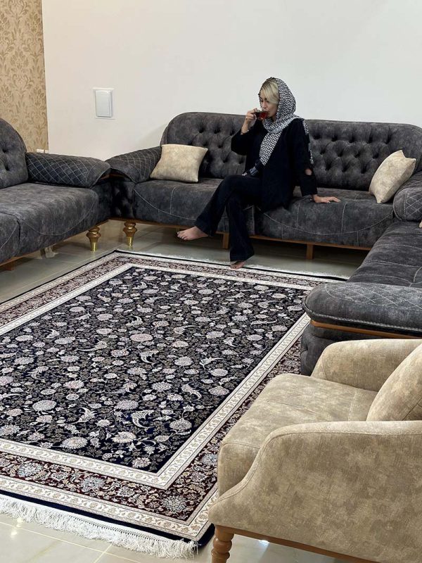 فرش ماشینی مدرن سیزان کاشان - کد رستا 12820 sl