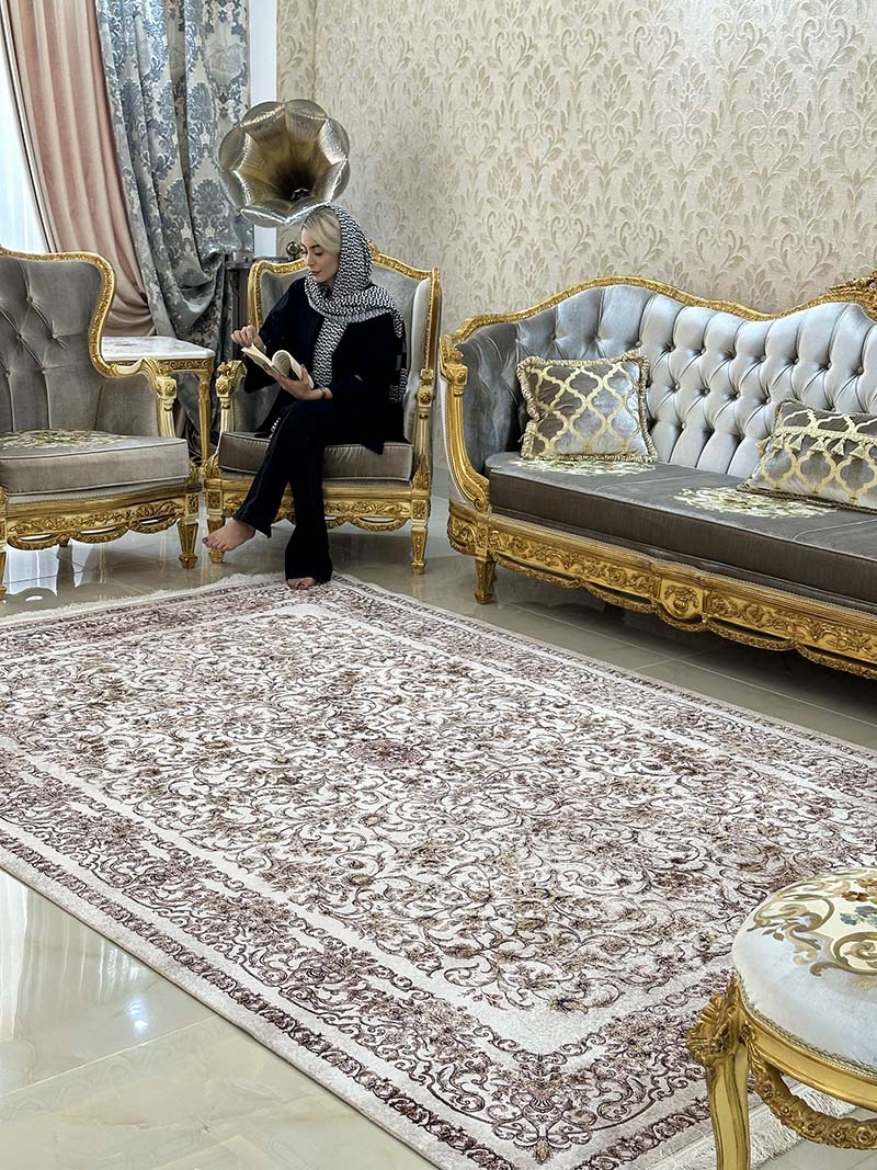 فرش ماشینی مدرن سیزان کاشان - کد رستا 12827 kt