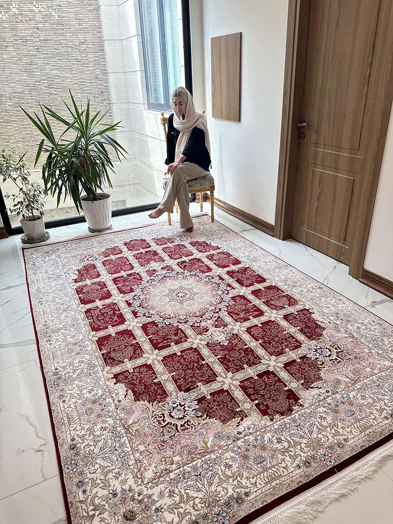 فرش ماشینی مدرن سیزان کاشان - کد رستا 12823 l