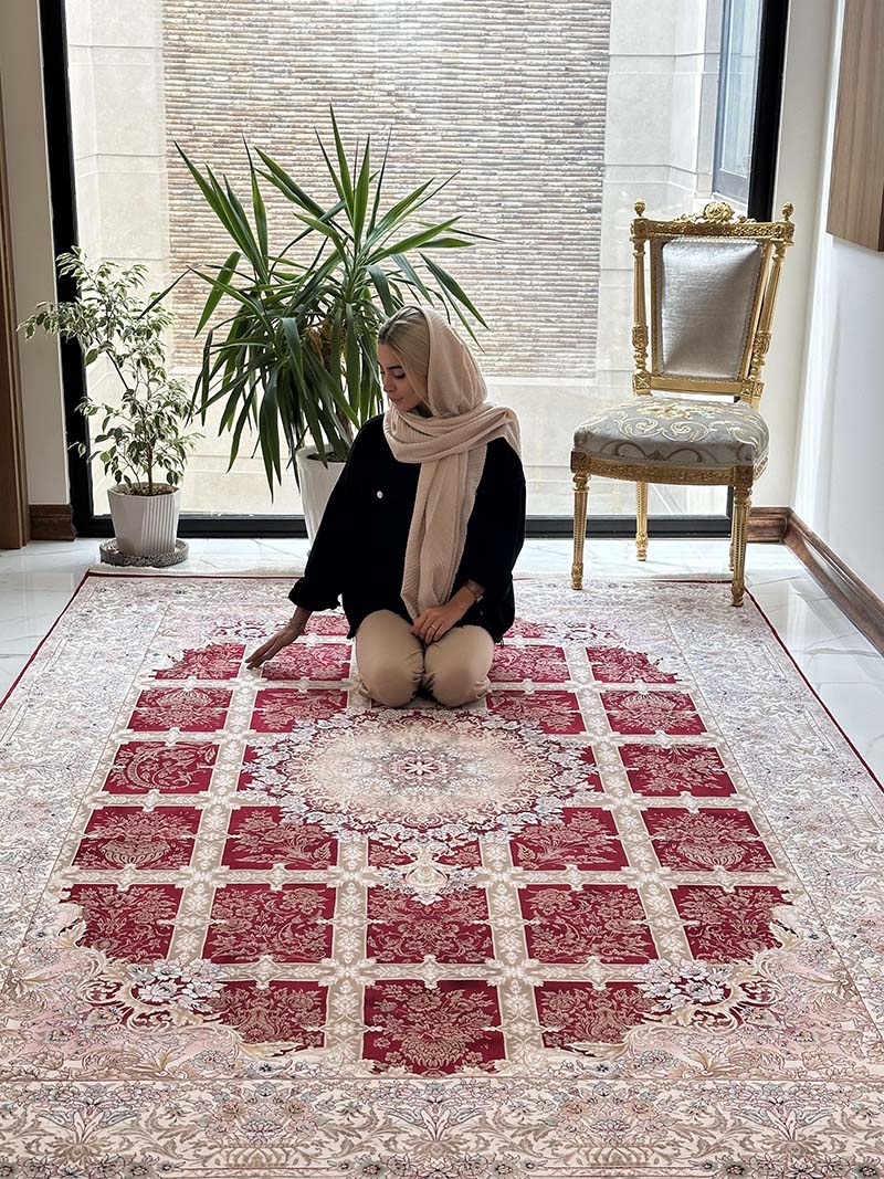 فرش ماشینی مدرن سیزان کاشان - کد رستا 12823 l