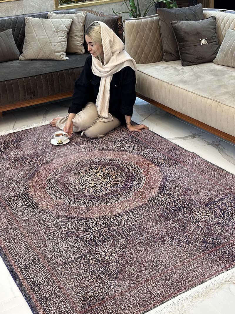 فرش ماشینی مدرن سیزان کاشان - کد رستا 12829 S