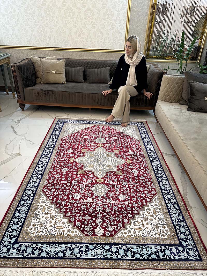فرش ماشینی مدرن سیزان کاشان - کد رستا 12828 l
