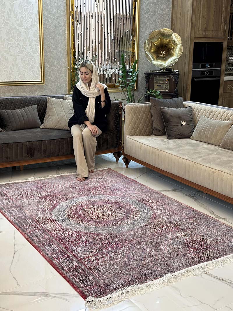 فرش ماشینی مدرن سیزان کاشان - کد رستا 12829 L