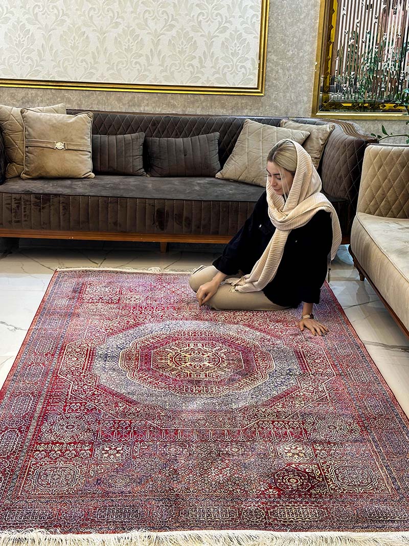 فرش ماشینی مدرن سیزان کاشان - کد رستا 12829 L
