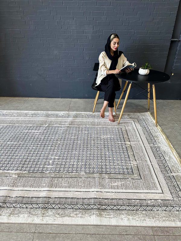 فرش ماشینی مدرن سیزان کاشان - کد روما 42065 kn