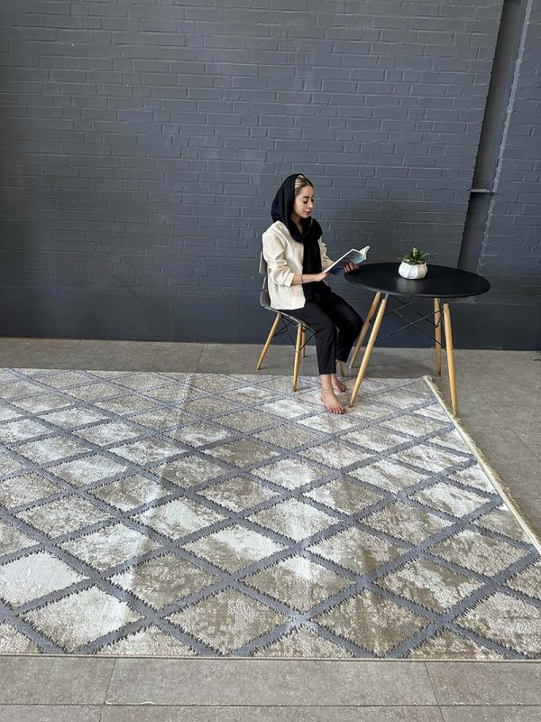 فرش ماشینی مدرن سیزان کاشان - کد روما 42072 kn