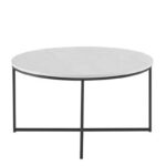 میز جلو مبلی دایره پایه فلزی طرح سنگ کد 58