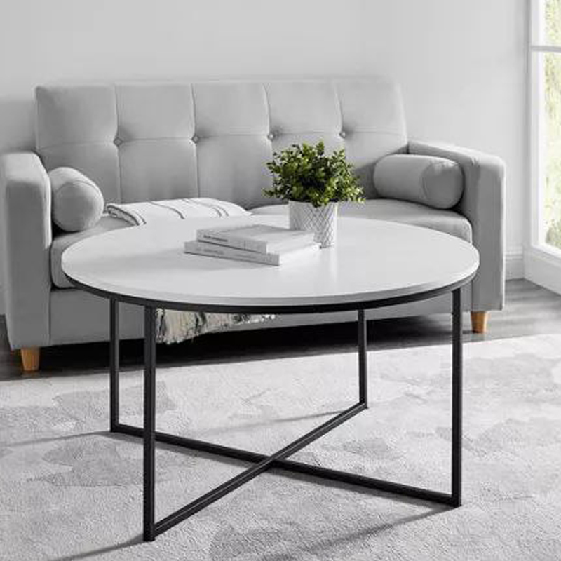 میز جلو مبلی دایره پایه فلزی طرح سنگ کد 58