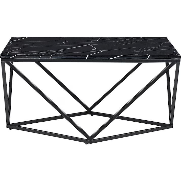 میز جلو مبلی مربع پایه فلزی طرح سنگ کد 60