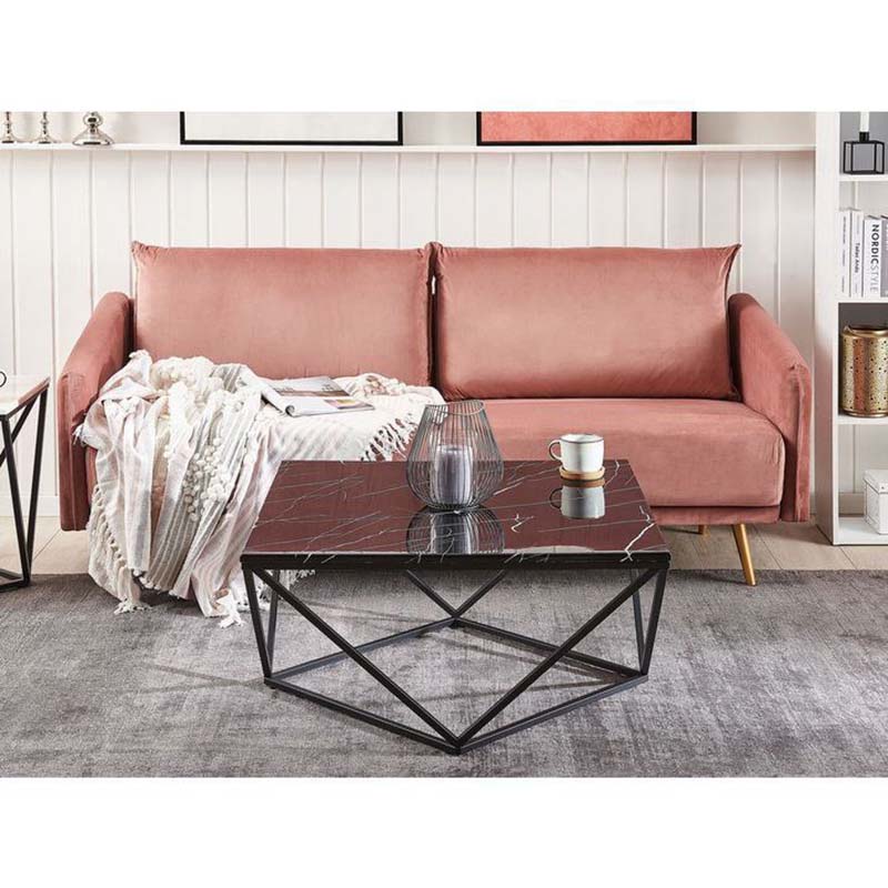 میز جلو مبلی مربع پایه فلزی طرح سنگ کد 60