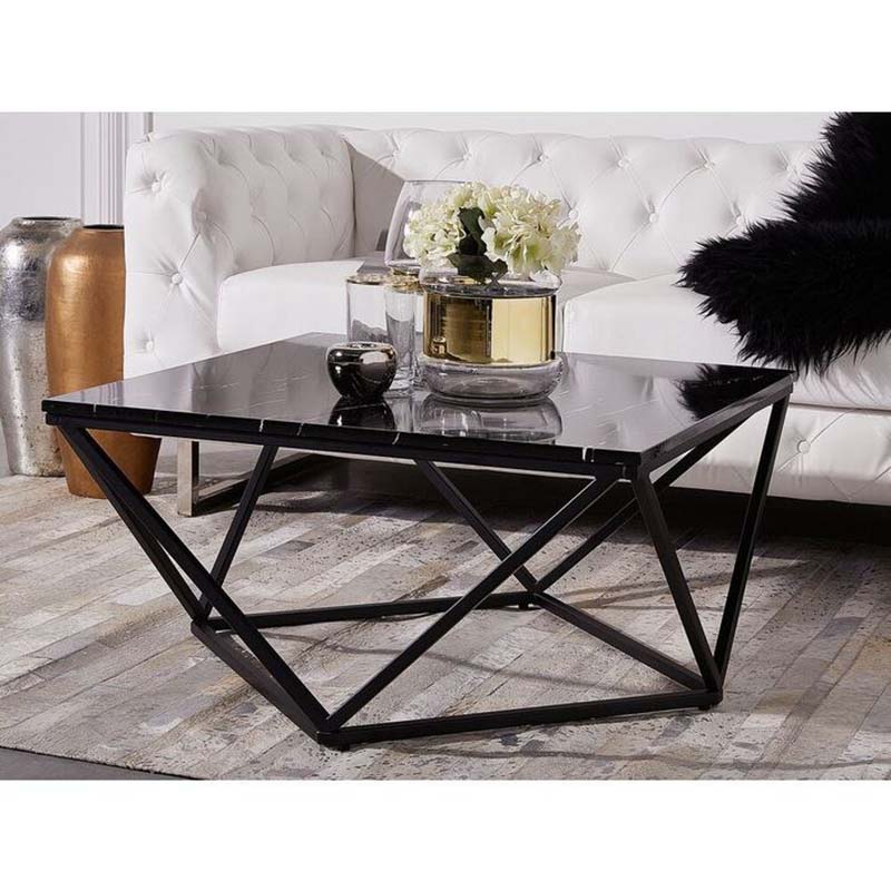 میز جلو مبلی مربع پایه فلزی طرح سنگ کد 60