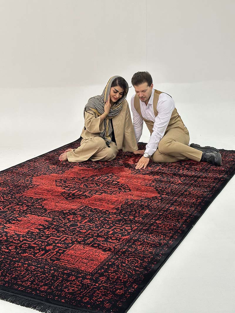 فرش ماشینی مدرن سیزان کاشان - کد کهن 43020 Ls